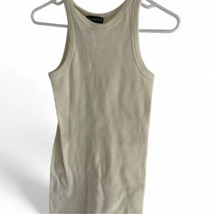 Cream Ribbed Mini Dress